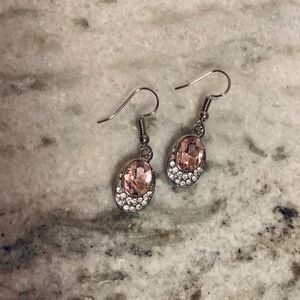 Paparazzi pink rhinestone earrings